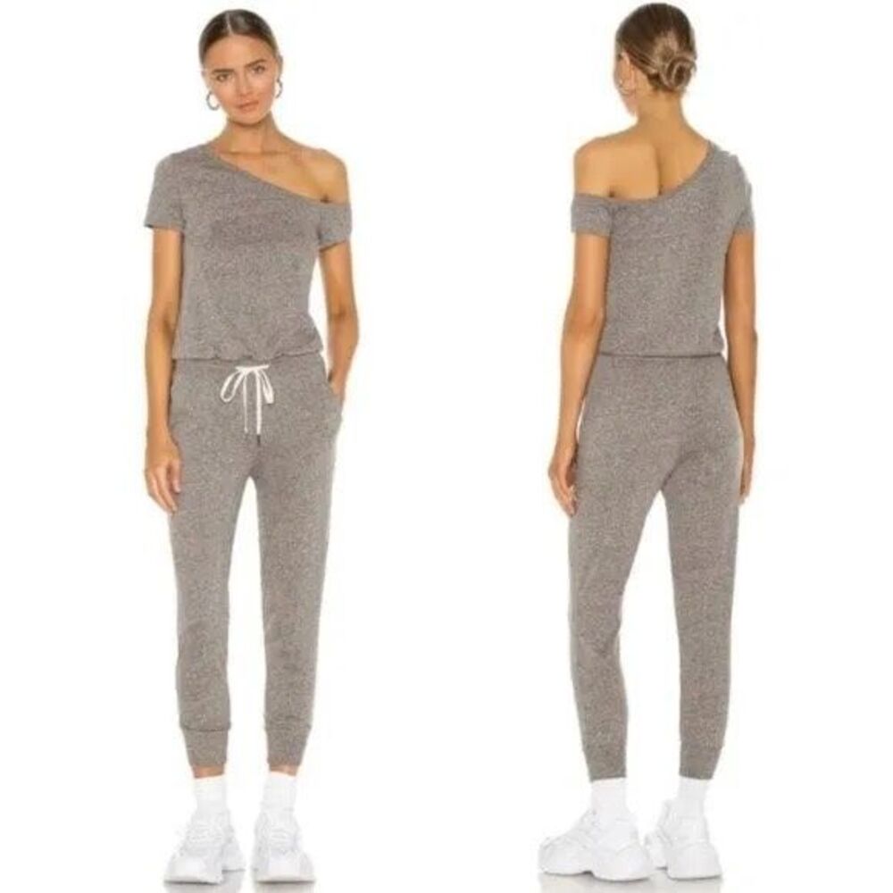 N : Philanthropy Britton Off The Shoulder One Piece Jumpsuit Gray Size Medium